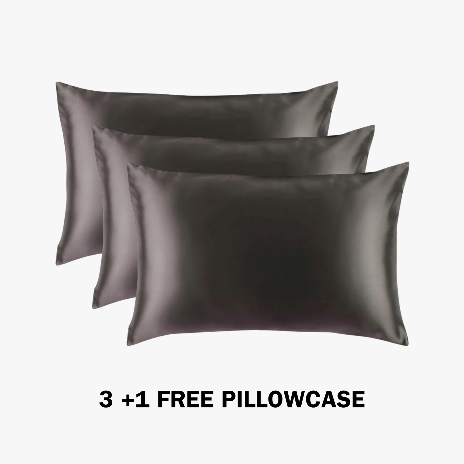 3x Premium Silk Pillowcase - Charcoal