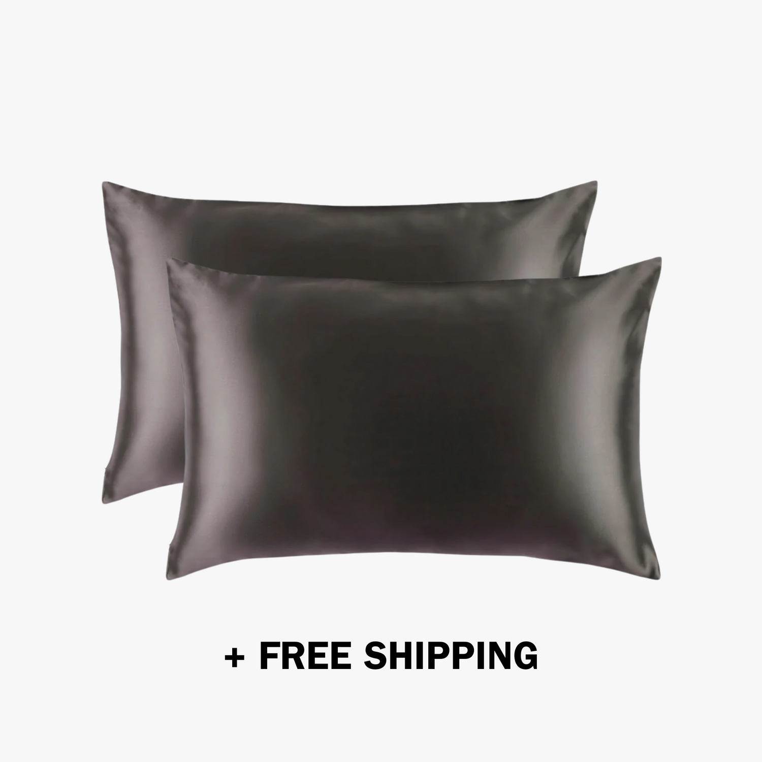 2x Premium Silk Pillowcase - Charcoal