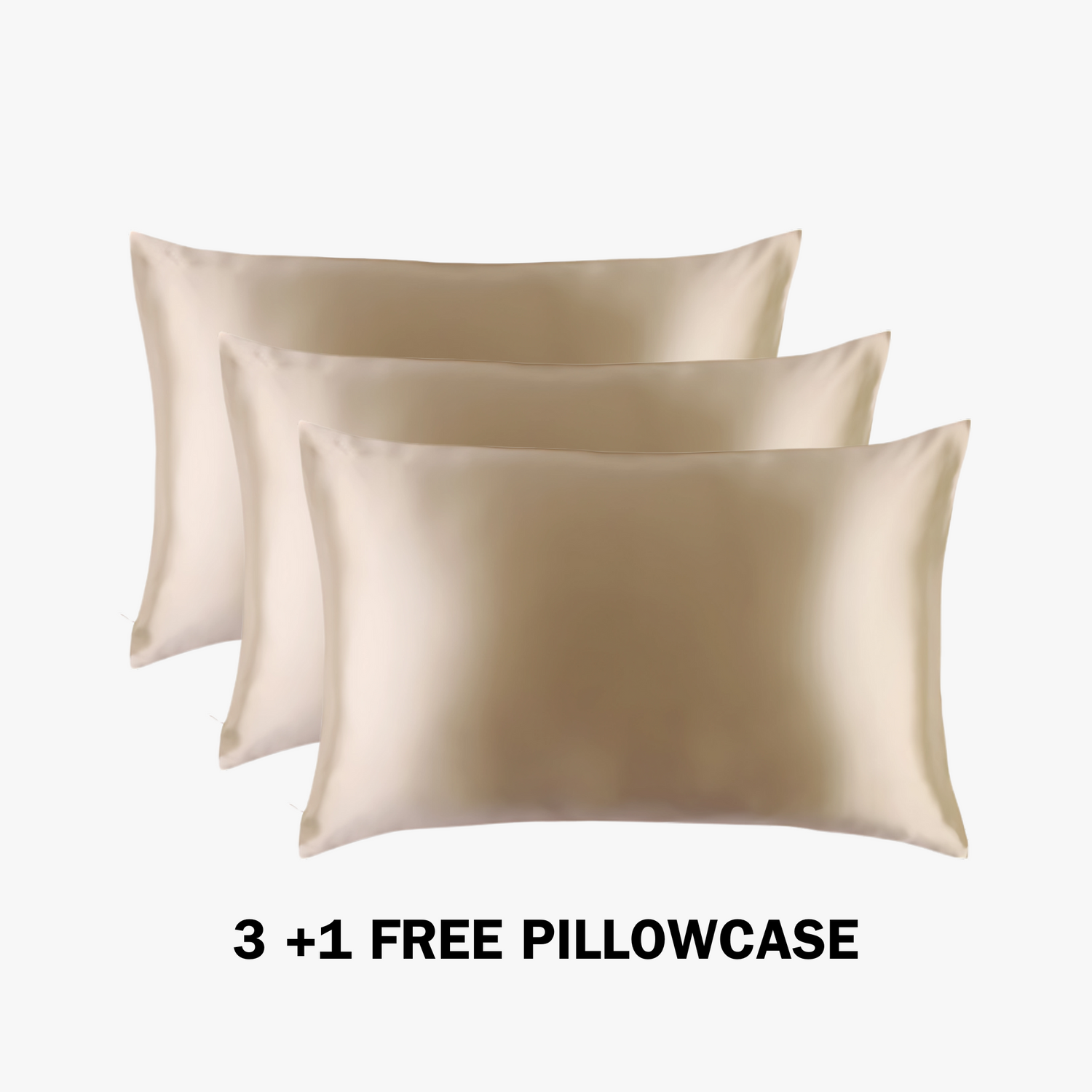 3x Premium Silk Pillowcase - Champagne